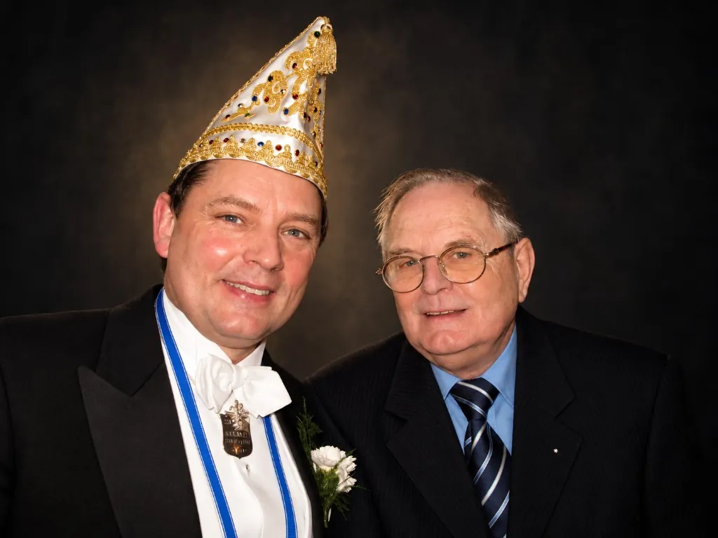 Roland Oostwegel als Prinz der Winkbülle im Jahr 2008, zusammen mit seinem Vater Louis Oostwegel.