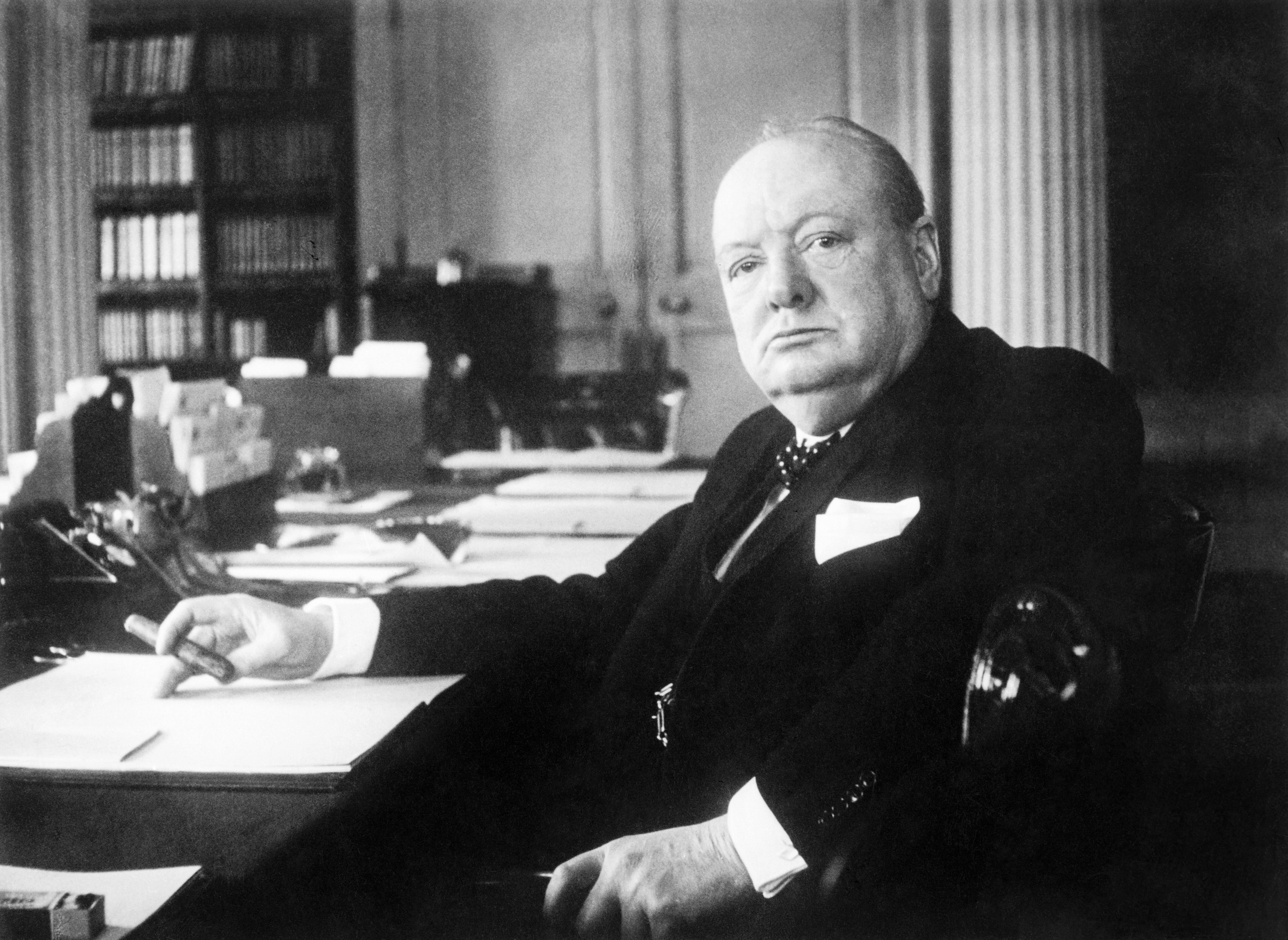 Winston Churchill, een van de bekende klanten van Louis Oostwegel